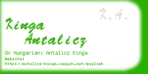 kinga antalicz business card
